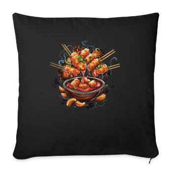 Chinese Food Crab Rangoon Meme Lustig - Sofakissenbezug 45 x 45 cm - Schwarz - Vorne