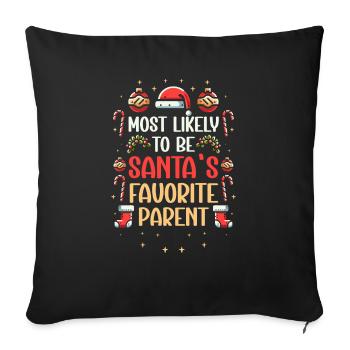 Christmas Xmas Parents Mom Dad Humor Funny - Sofa pillowcase 17,3'' x 17,3'' (45 x 45 cm) - black - Front