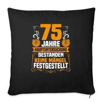 75th anniversary of the main inspection 75th birthday - Sofa pillowcase 17,3'' x 17,3'' (45 x 45 cm) - black - Front