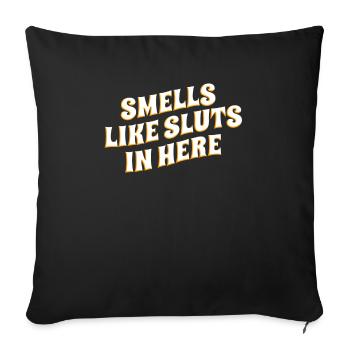 Sent comme ici Dictons humoristiques pour - Housse de coussin décorative 45 x 45 cm - noir - Devant