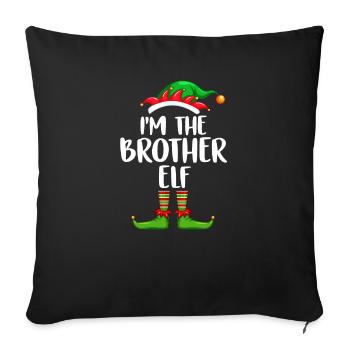 I'm The Brother Elf Shirt Matching Family - Sofa pillowcase 17,3'' x 17,3'' (45 x 45 cm) - black - Front