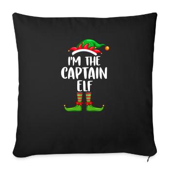 I'm The Captain Elf Shirt Matching Family - Sofa pillowcase 17,3'' x 17,3'' (45 x 45 cm) - black - Front