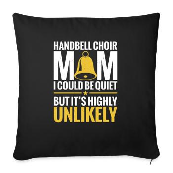 Chœur de clochettes maman Je suis peut-être silencieux mais c’est - Housse de coussin décorative 45 x 45 cm - noir - Devant