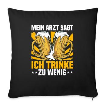 Beer saying, doctor drink too little, beer lover - Sofa pillowcase 17,3'' x 17,3'' (45 x 45 cm) - black - Front