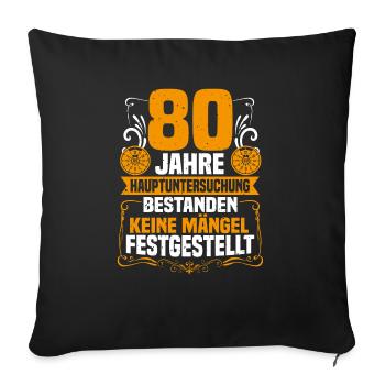 80th anniversary of the main inspection 80th birthday - Sofa pillowcase 17,3'' x 17,3'' (45 x 45 cm) - black - Front