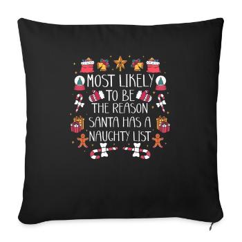 Weihnachten Lustiger Spruch Frech Xmas - Sofakissenbezug 45 x 45 cm - Schwarz - Vorne