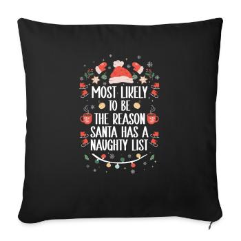Weihnachten Lustiger Spruch Frech Xmas - Sofakissenbezug 45 x 45 cm - Schwarz - Vorne