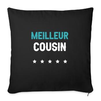 meilleur cousin futur cousin homme cadeau cousin - Housse de coussin décorative 45 x 45 cm - noir - Devant