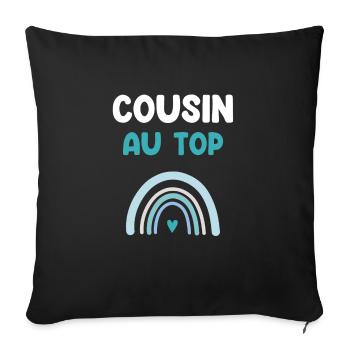 Cousin an der Spitze Regenbogen Cousine Geschenk - Sofakissenbezug 45 x 45 cm - Schwarz - Vorne