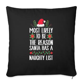 Weihnachten Lustiger Spruch Frech Xmas - Sofakissenbezug 45 x 45 cm - Schwarz - Vorne
