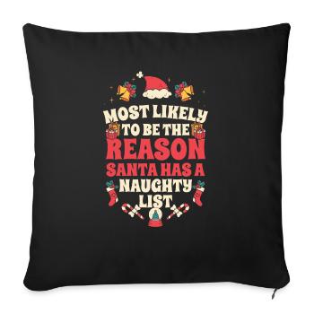 Weihnachten Lustiger Spruch Frech Xmas - Sofakissenbezug 45 x 45 cm - Schwarz - Vorne