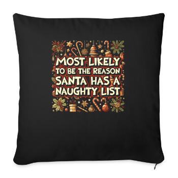 Weihnachten Lustiger Spruch Frech Xmas - Sofakissenbezug 45 x 45 cm - Schwarz - Vorne