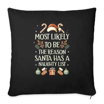Weihnachten Lustiger Spruch Frech Xmas - Sofakissenbezug 45 x 45 cm - Schwarz - Vorne
