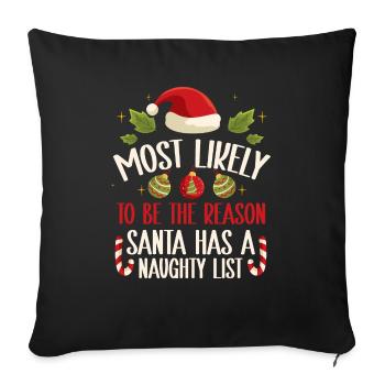 Weihnachten Lustiger Spruch Frech Xmas - Sofakissenbezug 45 x 45 cm - Schwarz - Vorne