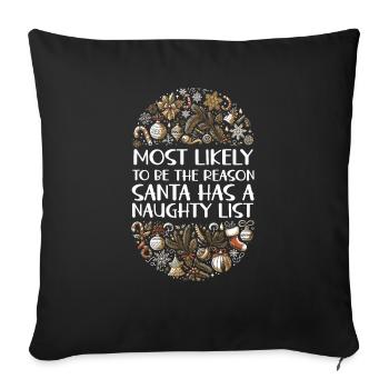 Weihnachten Lustiger Spruch Frech Xmas - Sofakissenbezug 45 x 45 cm - Schwarz - Vorne