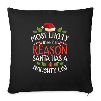 Weihnachten Lustiger Spruch Frech Xmas - Sofakissenbezug 45 x 45 cm - Schwarz - Vorne