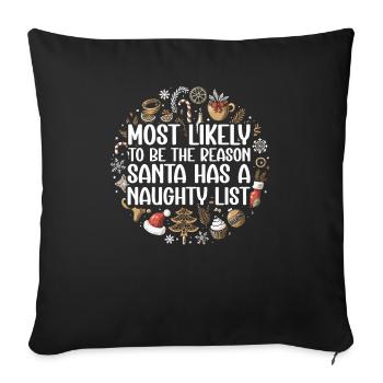 Weihnachten Lustiger Spruch Frech Xmas - Sofakissenbezug 45 x 45 cm - Schwarz - Vorne