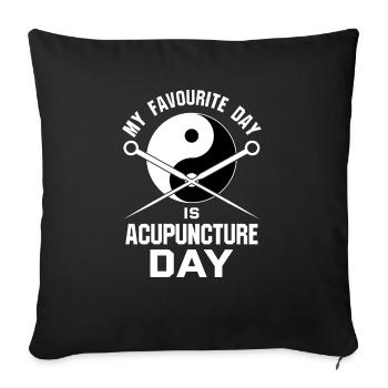 Chi Qi Ying Yang Traditional Chinese Medicine - Sofa pillowcase 17,3'' x 17,3'' (45 x 45 cm) - black - Front