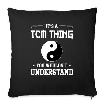Chi Qi Ying Yang Traditional Chinese Medicine - Sofa pillowcase 17,3'' x 17,3'' (45 x 45 cm) - black - Front