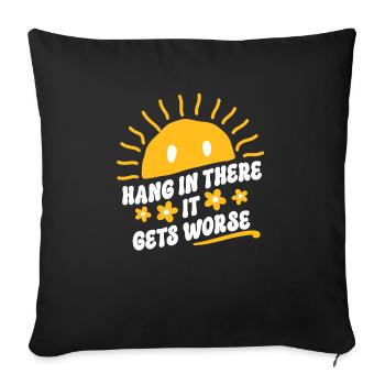 Optimistic Smile Sunshine - Hang In - Sofa pillowcase 17,3'' x 17,3'' (45 x 45 cm) - black - Front
