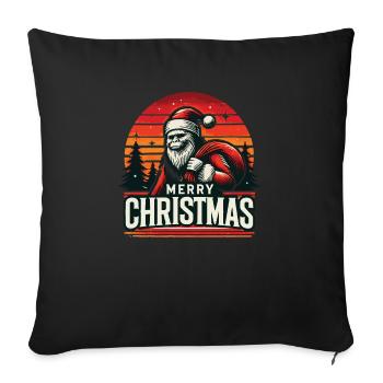 Joyeux Noël Cool Santa Bigfoot Ho ! HO! HO! - Housse de coussin décorative 45 x 45 cm - noir - Devant