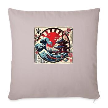 Pagode japonaise traditionnelle, - Housse de coussin décorative 45 x 45 cm - taupe clair - Devant