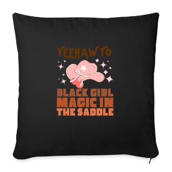 Black girl magic in the saddle black history - Sofa pillowcase 17,3'' x 17,3'' (45 x 45 cm) - black - Front