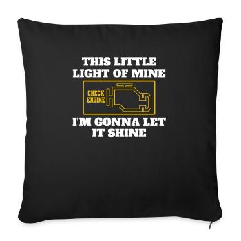 Cette petite lumière de la mienne vérifier le symbole du moteur - Housse de coussin décorative 45 x 45 cm - noir - Devant