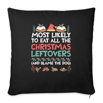 Christmas Funny Saying Xmas Food Humor - Sofa pillowcase 17,3'' x 17,3'' (45 x 45 cm) - black - Front