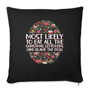Christmas Funny Saying Xmas Food Humor - Sofa pillowcase 17,3'' x 17,3'' (45 x 45 cm) - black - Front
