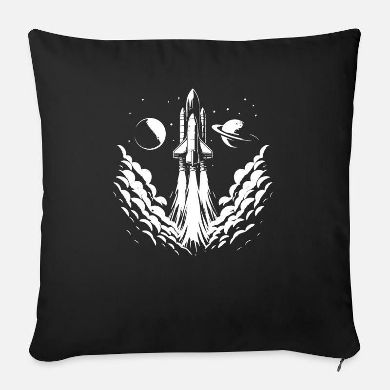 startende rakete, weltraum, raketentechnik, - Sofakissenbezug 45 x 45 cm - Schwarz