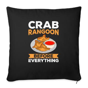 Crab Rangoon Asia Food - Sofakissenbezug 45 x 45 cm - Schwarz - Vorne