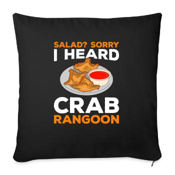 Crabe Rangoon Asie Nourriture - Housse de coussin décorative 45 x 45 cm - noir - Devant