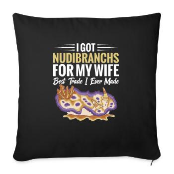 « J’ai eu des limaces pour ma femme... - Housse de coussin décorative 45 x 45 cm - noir - Devant
