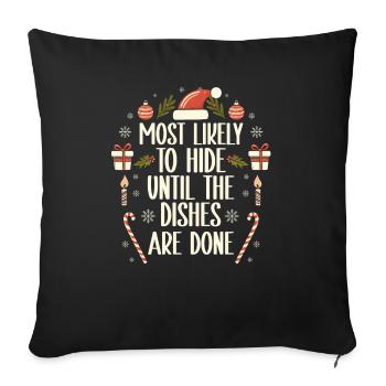 Noël Noël drôle dire humour drôle - Housse de coussin décorative 45 x 45 cm - noir - Devant