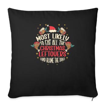 Christmas Funny Saying Xmas Food Humor - Sofa pillowcase 17,3'' x 17,3'' (45 x 45 cm) - black - Front