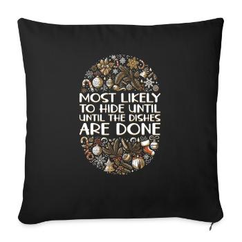 Noël Noël drôle dire humour drôle - Housse de coussin décorative 45 x 45 cm - noir - Devant