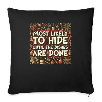 Noël Noël drôle dire humour drôle - Housse de coussin décorative 45 x 45 cm - noir - Devant