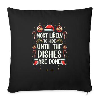 Noël Noël drôle dire humour drôle - Housse de coussin décorative 45 x 45 cm - noir - Devant