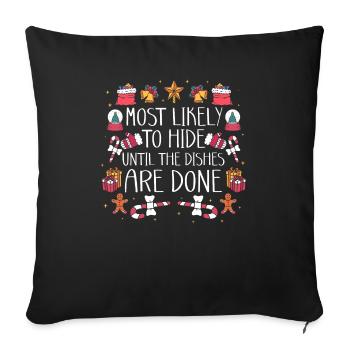 Noël Noël drôle dire humour drôle - Housse de coussin décorative 45 x 45 cm - noir - Devant