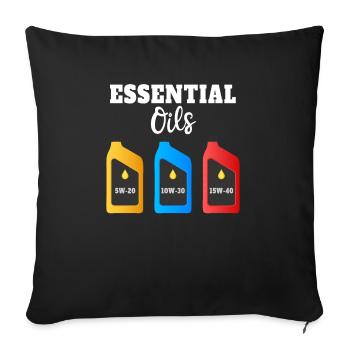 Illustration amusante d’huiles essentielles pour - Housse de coussin décorative 45 x 45 cm - noir - Devant