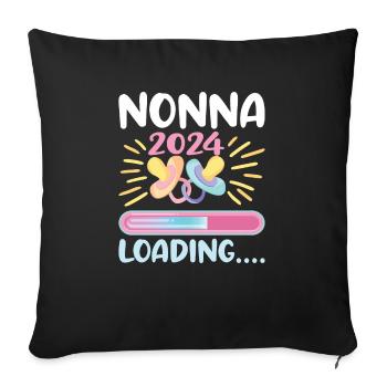 Nonna 2024 Loading Grandma 2024 - Sofa pillowcase 17,3'' x 17,3'' (45 x 45 cm) - black - Front