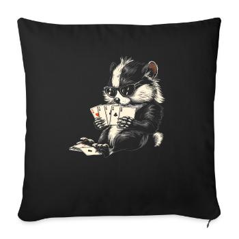 Cribbage Graphic Funny Cribbage Player - Sofa pillowcase 17,3'' x 17,3'' (45 x 45 cm) - black - Front