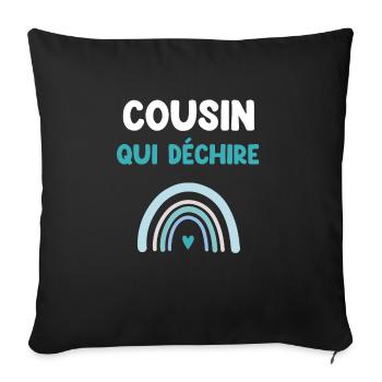 Cousine reißt Regenbogen Cousine Geschenk - Sofakissenbezug 45 x 45 cm - Schwarz - Vorne