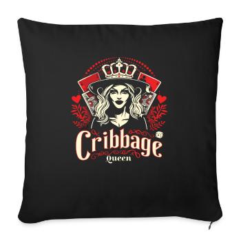 Cribbage Queen Graphic Funny Cribbage - Sofa pillowcase 17,3'' x 17,3'' (45 x 45 cm) - black - Front