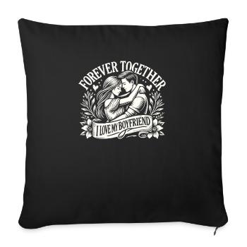 J’aime mon copain ensemble pour toujours - Housse de coussin décorative 45 x 45 cm - noir - Devant