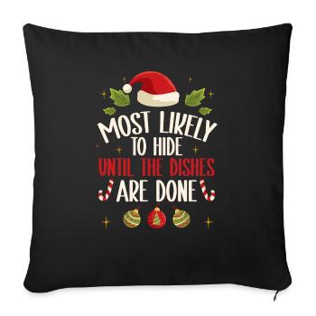 Noël Noël drôle dire humour drôle - Housse de coussin décorative 45 x 45 cm - noir - Devant
