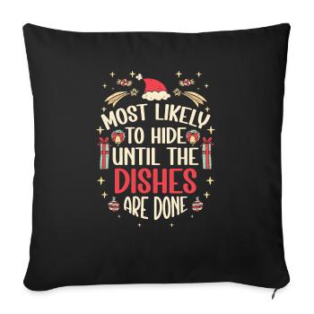 Noël Noël drôle dire humour drôle - Housse de coussin décorative 45 x 45 cm - noir - Devant