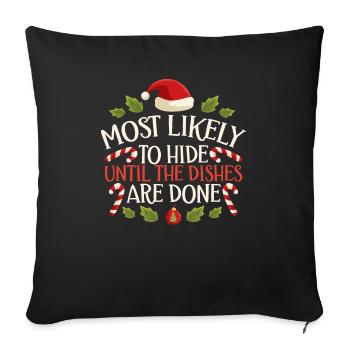 Noël Noël drôle dire humour drôle - Housse de coussin décorative 45 x 45 cm - noir - Devant