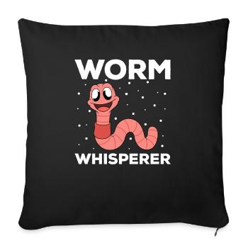 Mignon ver drôle vers de terre vers de terre - Housse de coussin décorative 45 x 45 cm - noir - Devant